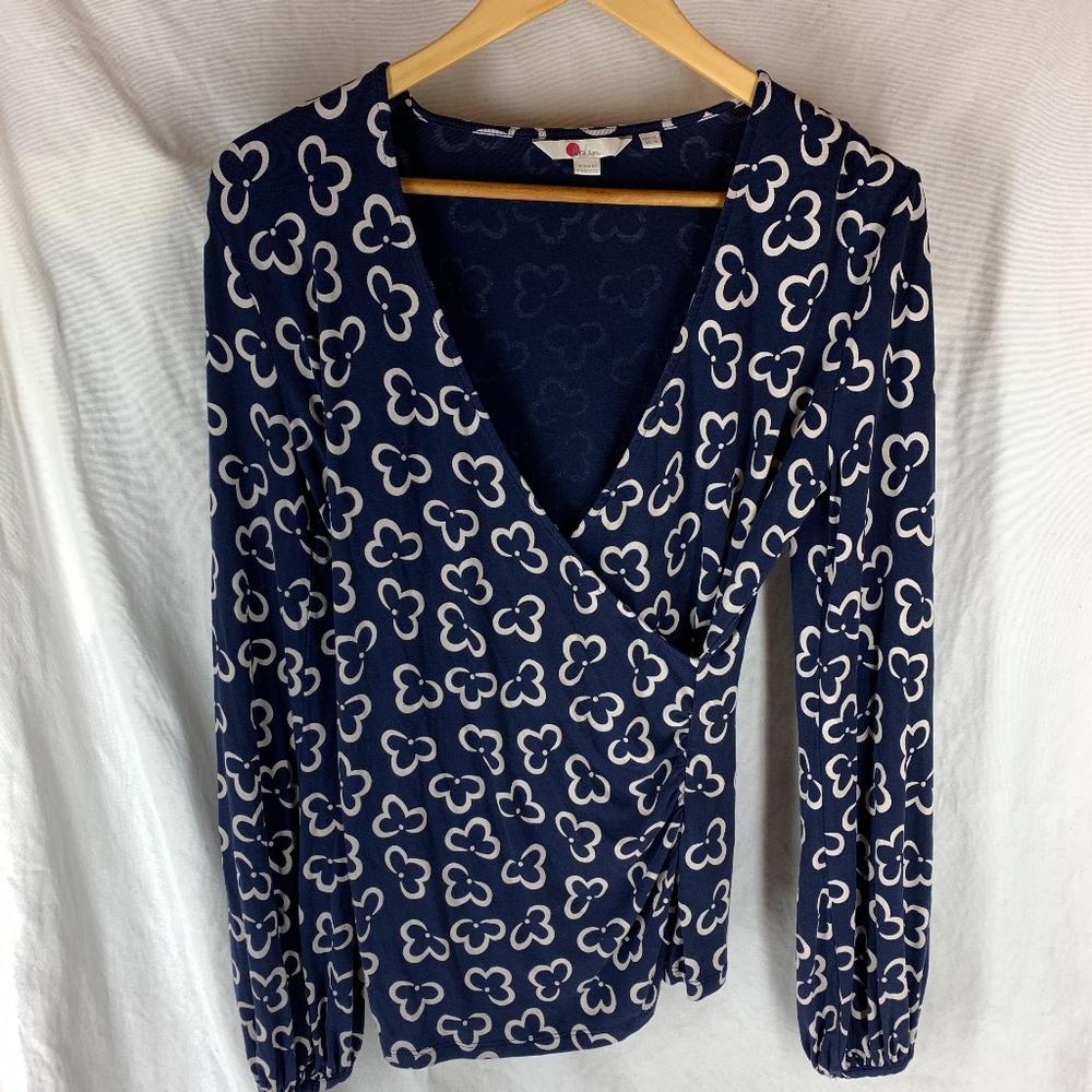 SOLD on EBAY BODEN size 8 faux wrap blouse